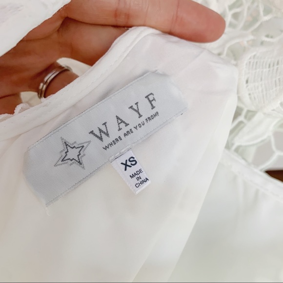 WAYF White Lace Criss Cross Dress XS - Picture 3 of 6